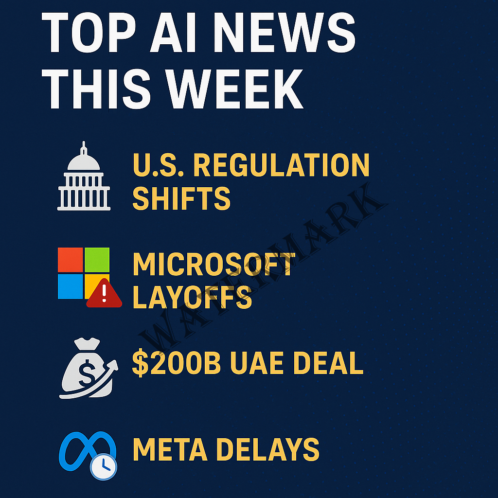 ICYMI: Top AI News This Week: U.S. Regulation Shifts, Microsoft Layoffs, $200B UAE Deal, Meta Delays & More